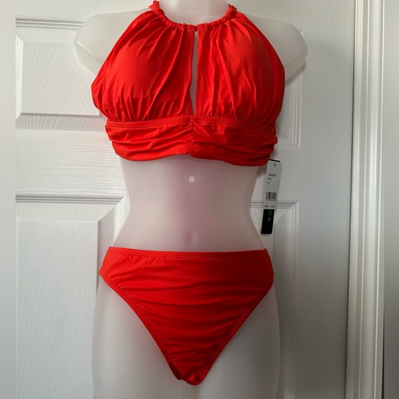 La Blanca Other - La Blanca Island Goddess Hight Neck Midkini Two Piece Swimsuit Bikini NWT